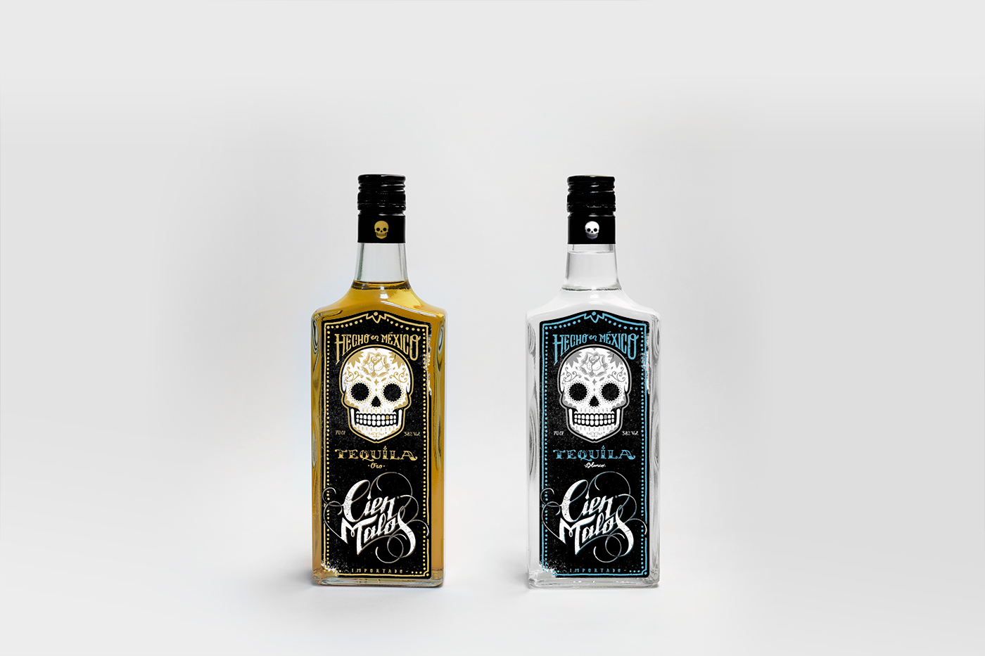 Diseño de packaging tequila Cien Malos