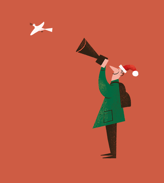 Ayuntamiento de Valencia felicitación Navidad 2016 - Diseño de ilustración - Estudio de diseño en Valencia Pixelarte