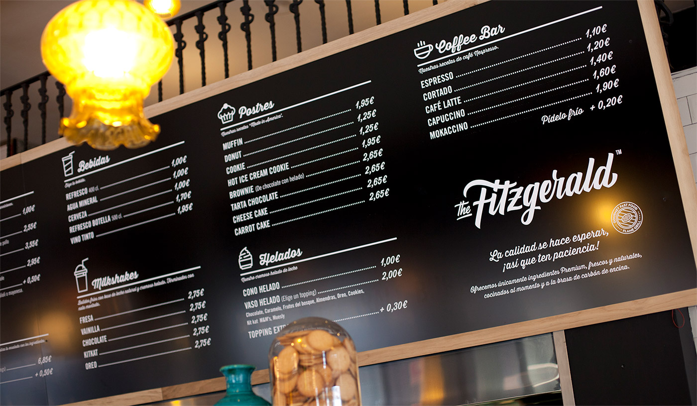 Pixelarte estudio de diseño - Identidad corporativa para The Fitzgerald Burger - rótulos