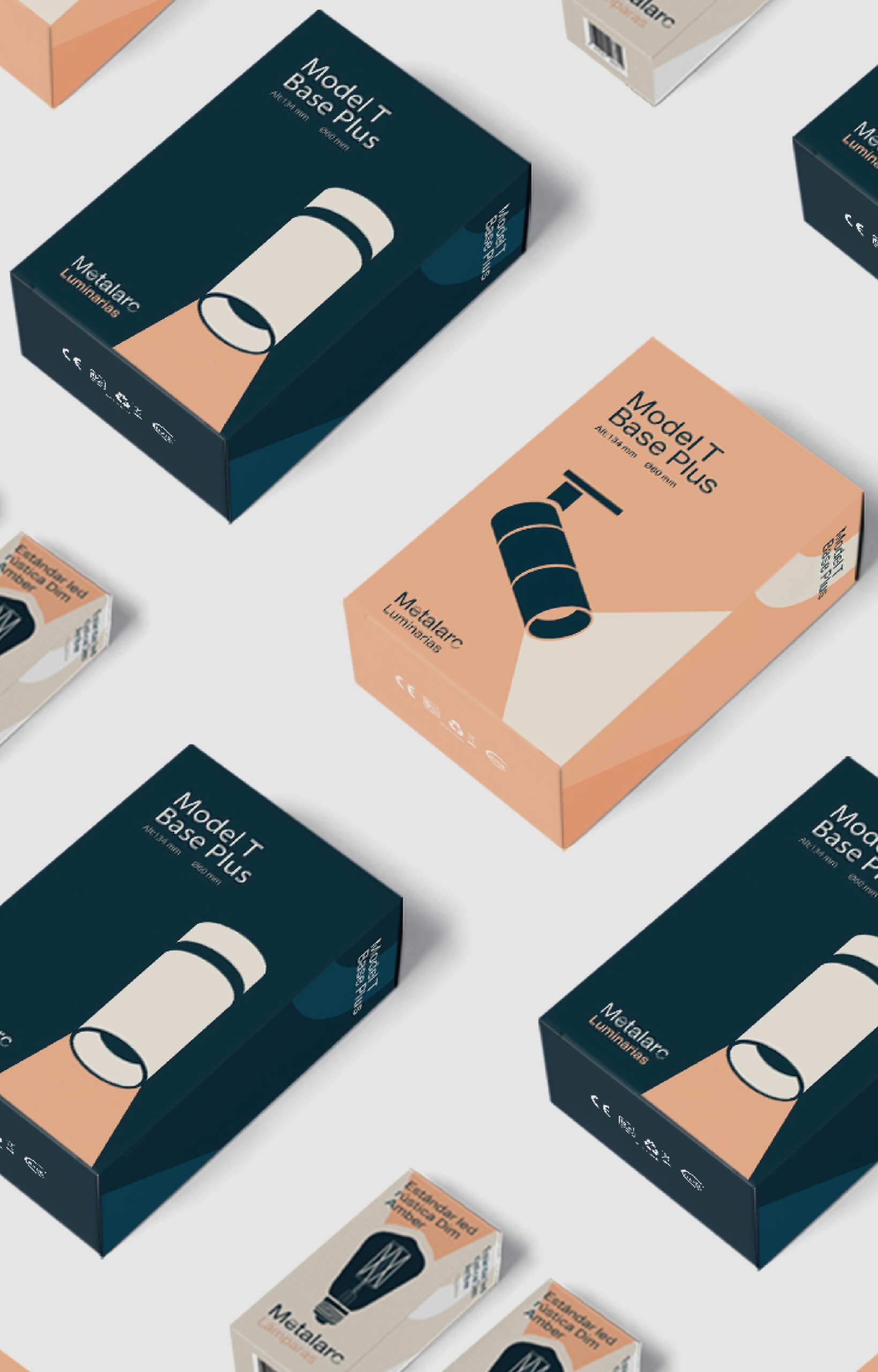 Pixelarte estudio de diseño gráfico - Diseño de packaging para la empresa de iluminación Metalarc