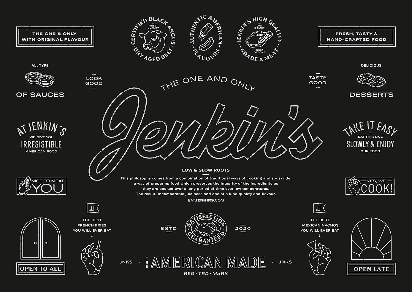 Pixelarte estudio de diseño gráfico - Identidad corporativa para Jenkins - mantel mesa