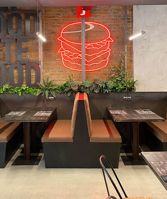 Pixelarte - Estudio de diseño gráfico - Diseño rotulacion restaurante Jenkins - neones