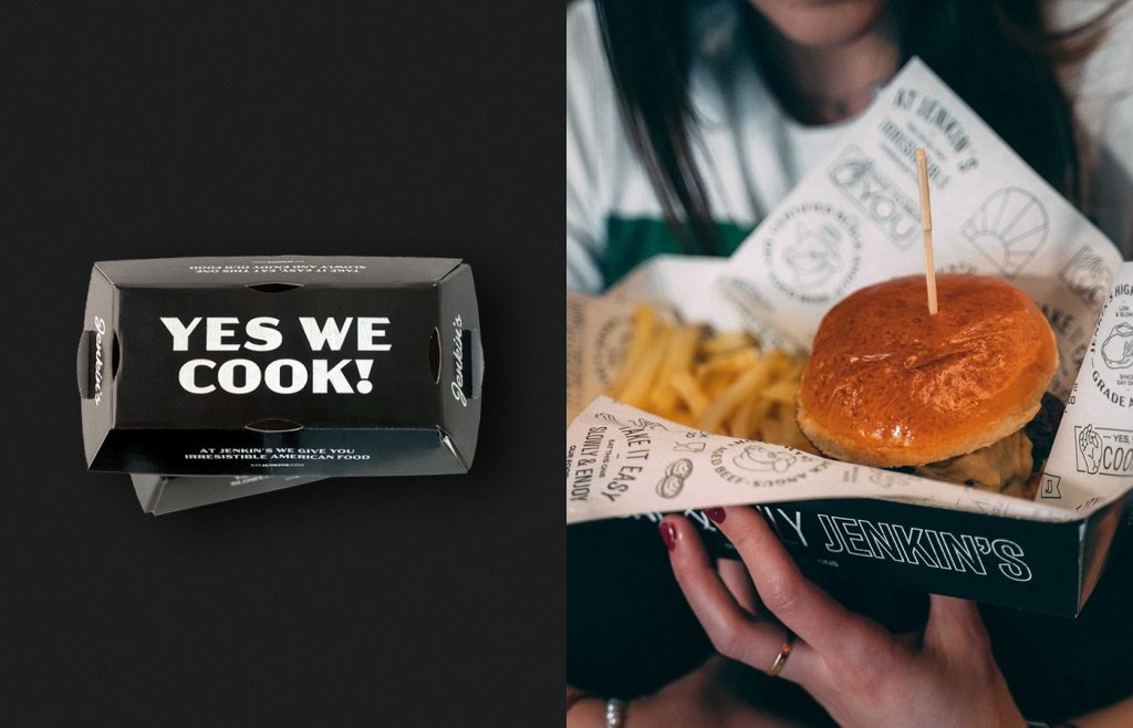 Pixelarte estudio de diseño gráfico - Identidad corporativa para Jenkins - packaging take away