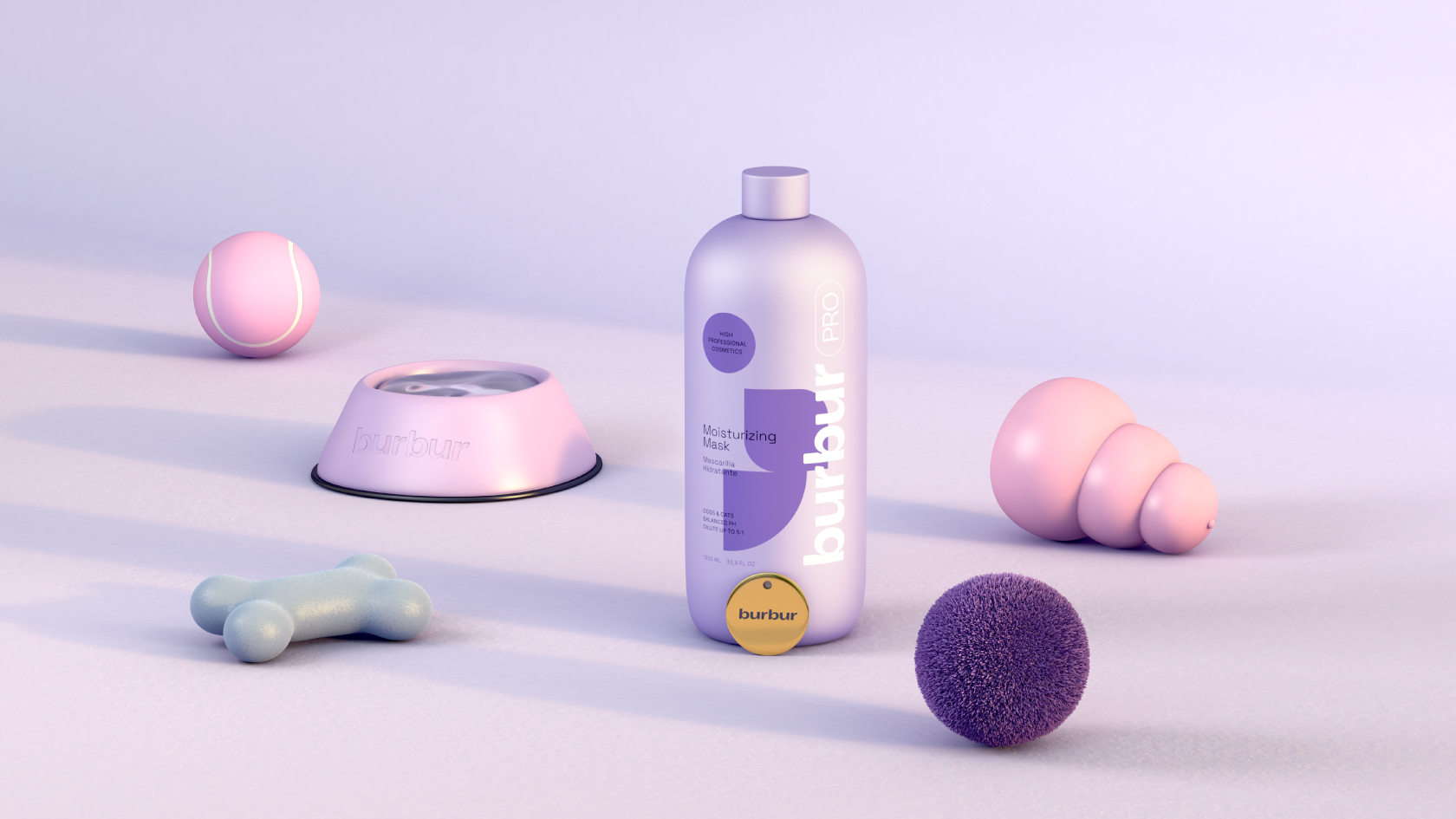 Pixelarte estudio de diseño gráfico- diseño packaging champu para mascotas BurburPro