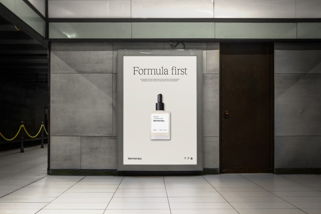 Pixelarte estudio de diseño - Dermocracy-diseño identidad corporativa y publicidad exterior marca de cosméticos