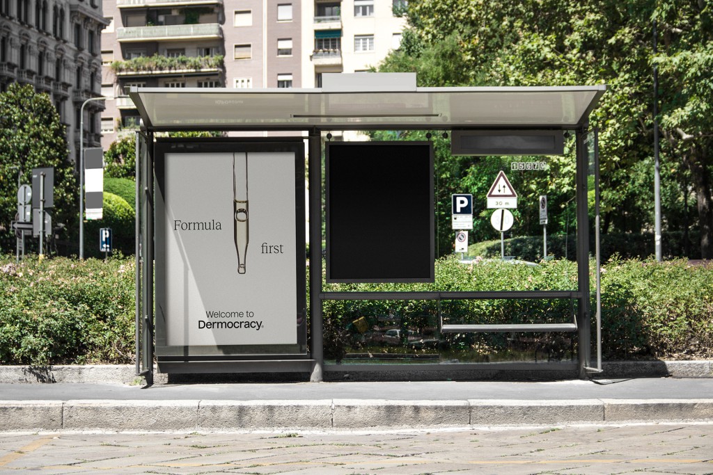 Pixelarte estudio de diseño -Diseño identidad corporativa y publicidad exterior para Dermocracy