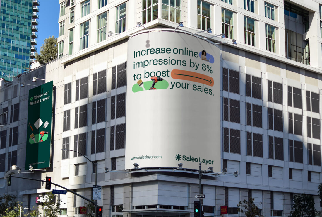 Pixelarte estudio de diseño - Identidad corporativa para Sales Layer - Publicidad exterior